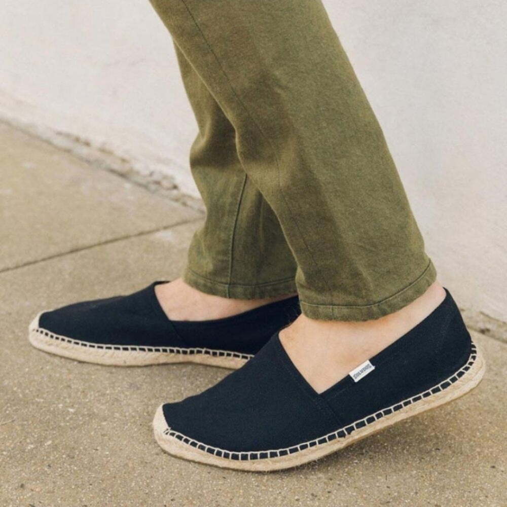 Soludos Dali Espadrilles Canvas  Flats Slip On Shoes Black Size 6